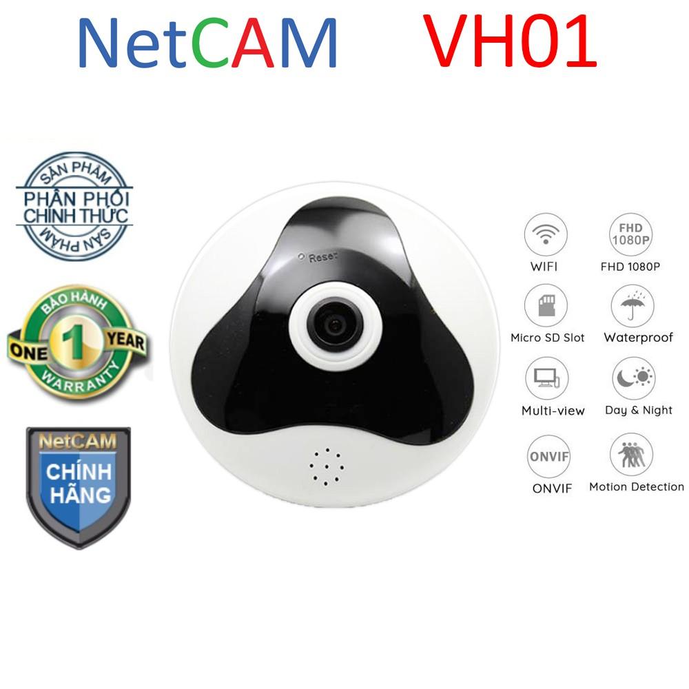 Camera IP wifi quay toàn cảnh 360 độ Panorama NetCAM VH01, Full HD 1080P, Đàm thoại 2 chiều - Hàng chính hãng