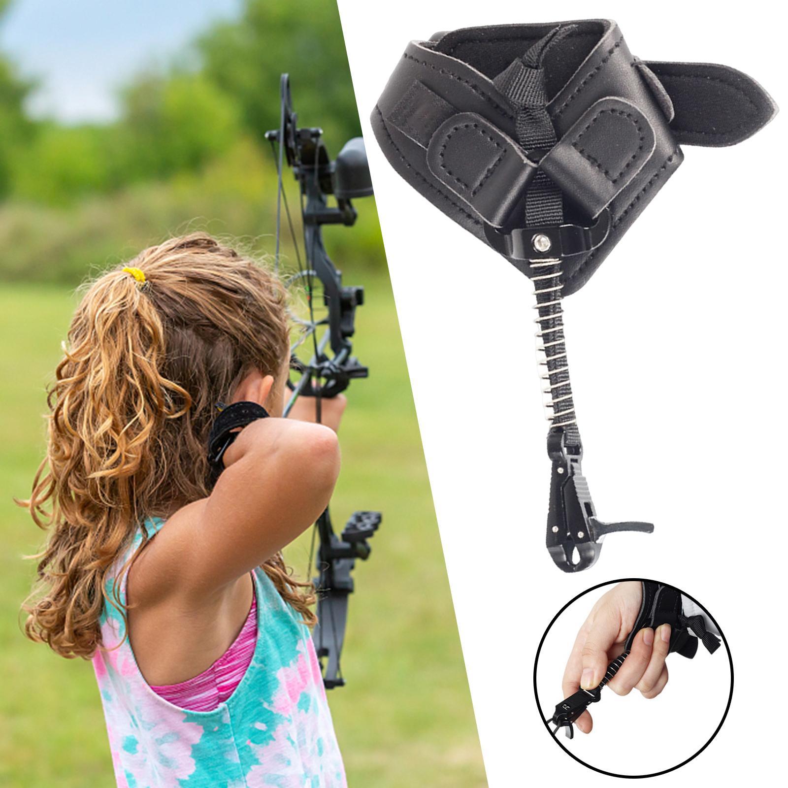 Release Aid Wrist Strap Finger Grip Adjustable Tool for Compound Bow