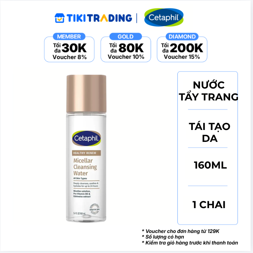 Nước Tẩy Trang Micellar Tái Tạo Da Cetaphil Healthy Renew 160ml