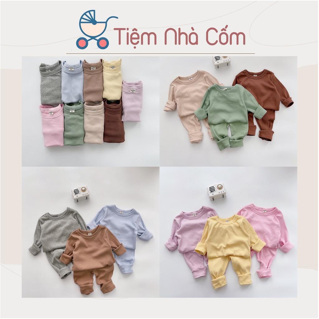 Bộ dài tay thun tăm cổ tròn cho bé trai, bé gái - MC182