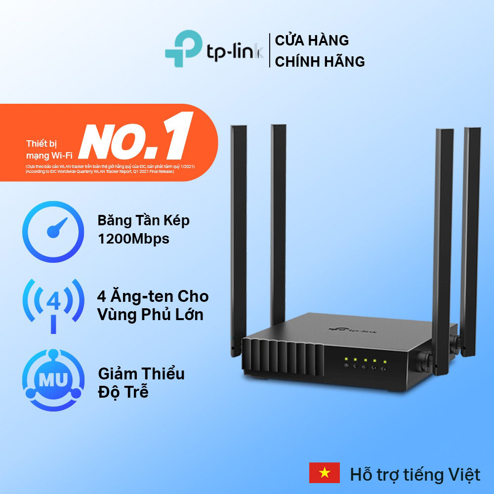 Phát Wifi TP-Lin Archer C54 (4 anten, 1167Mbps, 2 băng tần, MU-MIMO, Repeater, 4LAN)