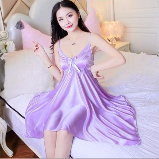 Đầm Ngủ Sexy Váy Ngủ Hàn Quốc ️FreeShip - Chất Đẹp️Lụa Satin 2 Dây Đẹp Gợi Cảm Quyến Rũ