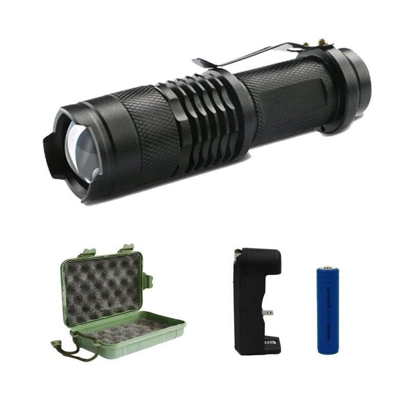 7W Ultra Bright Mini LED Flash Light Đèn pin chiến thuật nhỏ với Hộp Kit