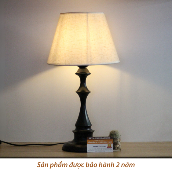 Đèn Ngủ Để Bàn Thép HUTA T2 Cao Cấp Sang Trọng, Decor Trang Trí Phòng Ngủ, Khách Sạn, Điều Chỉnh Độ Sáng, Bóng Led Sáng Vàng Tiết Kiệm Điện