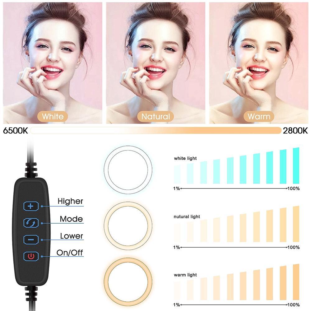 Đèn Led Tròn Hỗ Trợ Chụp Ảnh Cho Điện Thoại