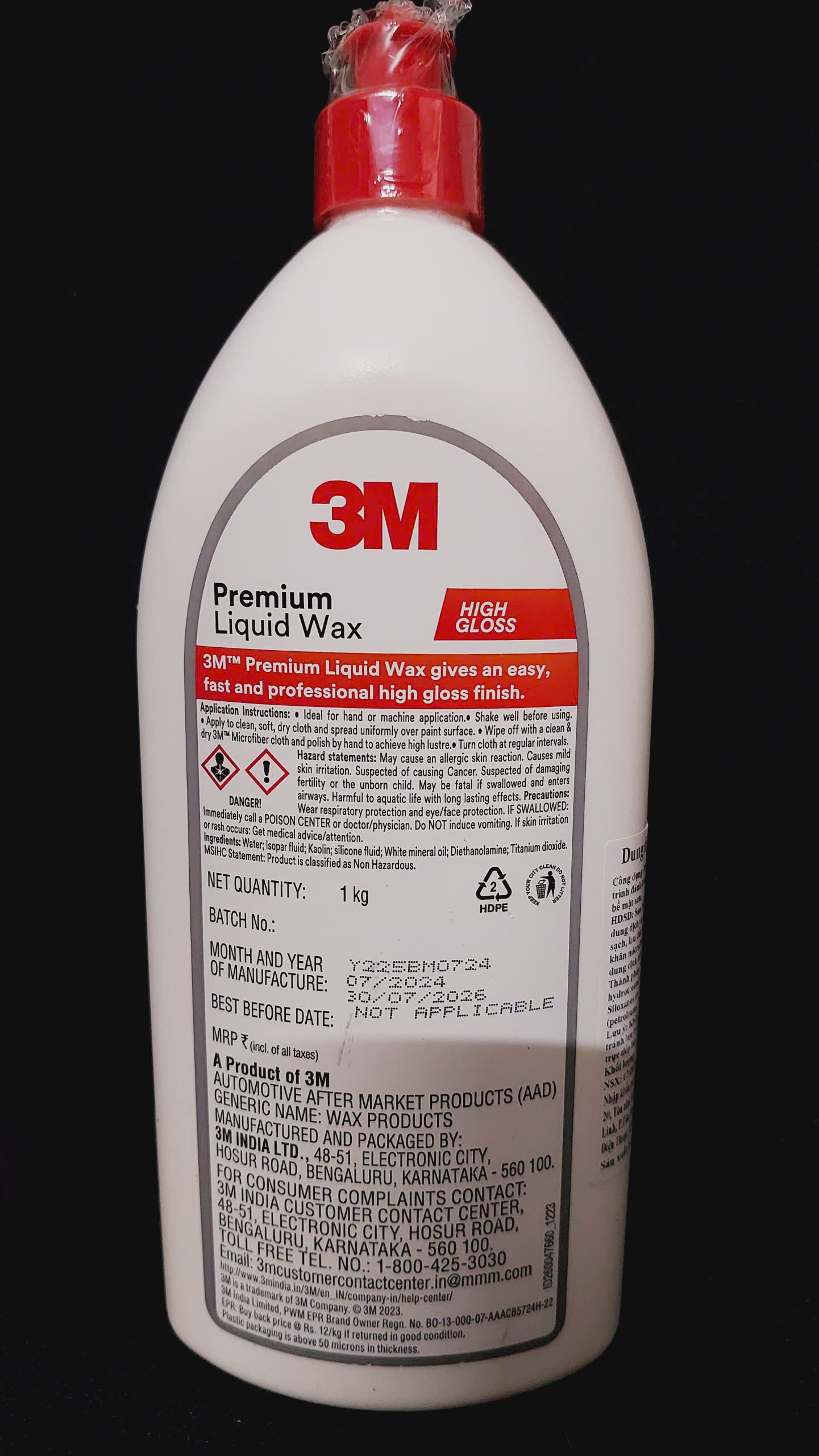 Sáp đánh bóng sơn xe 3M Premium Liquid Wax 1kg