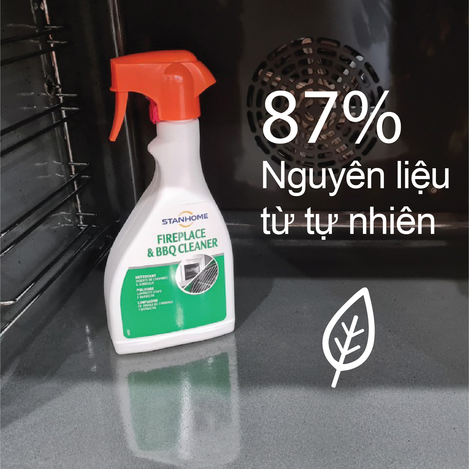 Xịt làm sạch bếp nướng BBQ, lò sưởi Stanhome Fireplace & BBQ Cleaner 500ml