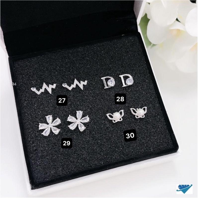 Bông tai nụ kiểu cách, Các mẫu hoa tai nụ xinh xắn, Bạc Ta , siêu rẻ- Bạc npj