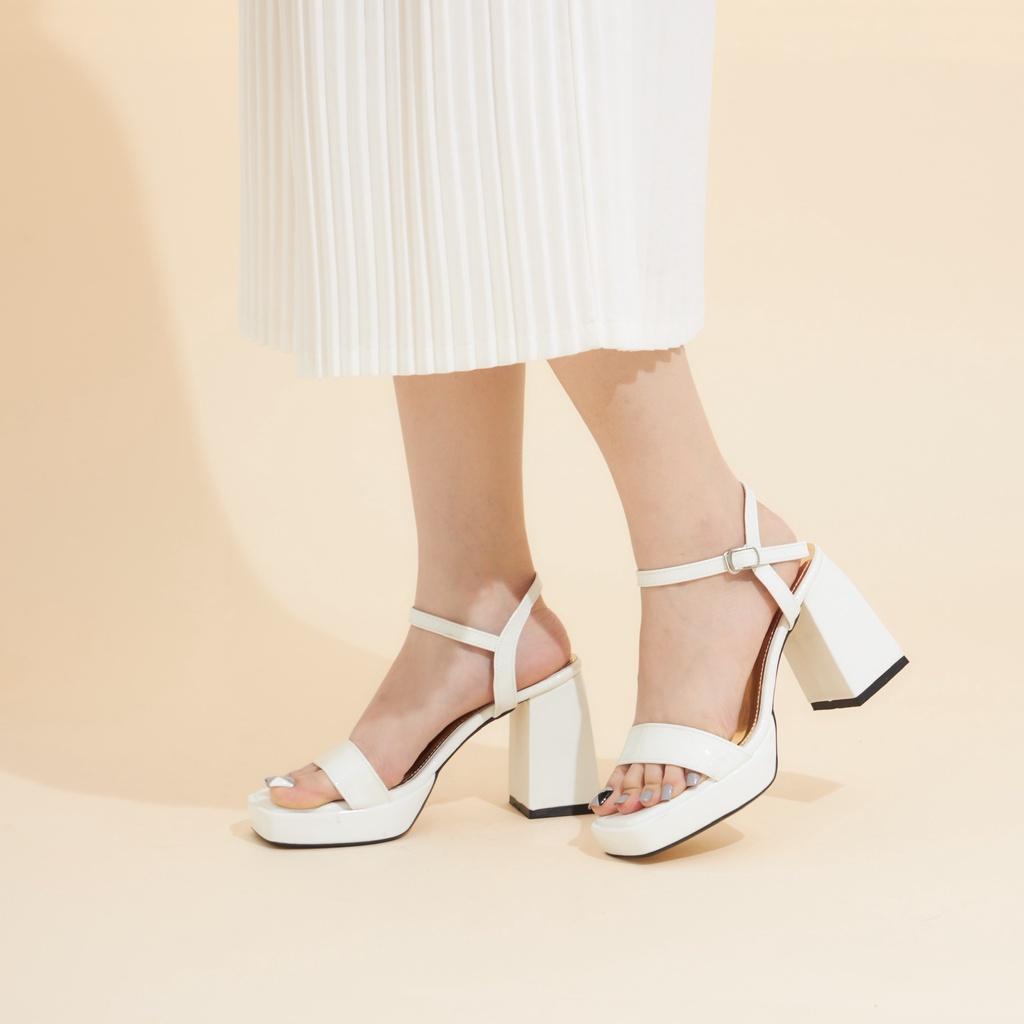 Giày Sandal Cao Gót MWC 4377 - Giày Sandal Cao Gót Đế Đúp Quai Ngang Thời Trang Sang Chảnh