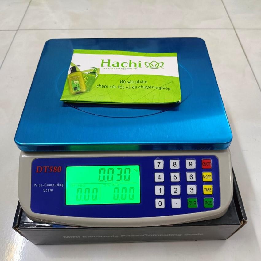 Cân tính tiền điện tử DT-580 màn hình LED xanh dùng pin tiểu