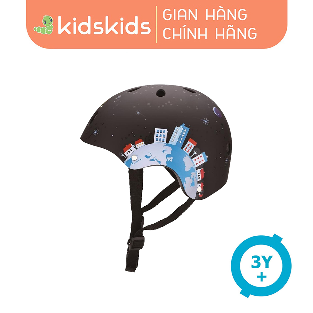 Mũ Bảo Hộ Chơi Xe Trượt Scooter Globber Junior XS/S Cho Trẻ Em Từ 3 Đến 6 Tuổi - Đen/Họa Tiết Tên Lửa