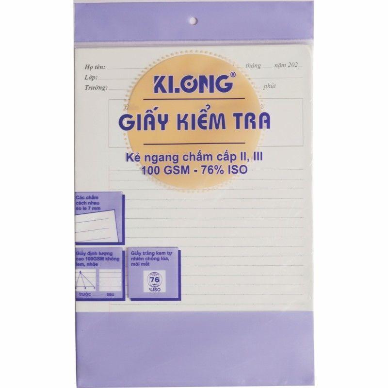 Giấy kiểm tra kẻ ngang chấm cấp II,III, 100/76; MS: 279