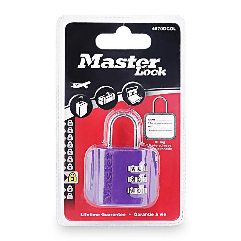 Ổ khóa vali Master Lock 4670 DCOL có nhãn ghi thông tin cá nhân - MSOFT