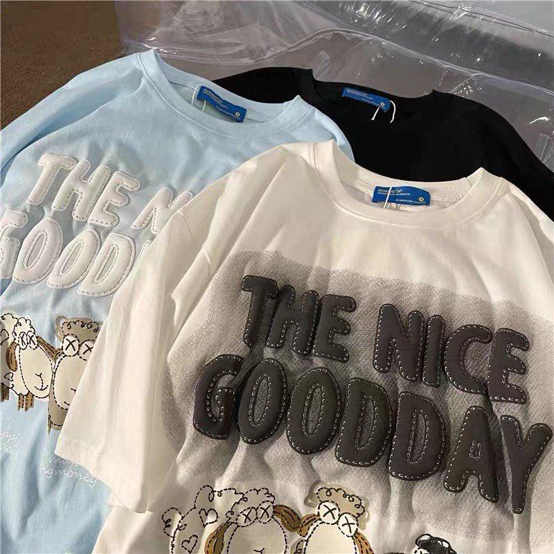 Áo Phông Hàn Quốc Nam Nữ Dáng Rộng Cừu NiceDay 3 Màu Siêu Xinh
