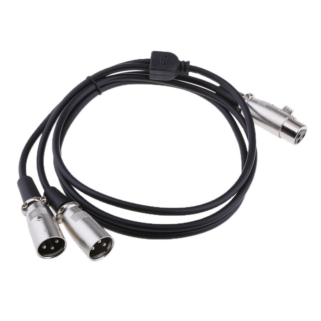 Balanced Microphone Patch Y Cable Cords - XLR Female to Dual XLR Male 3 Pin