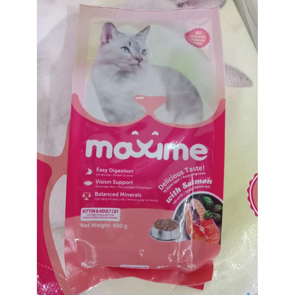 THỨC ĂN HẠT CHO MÈO MỌI LỨA TUỔI VỊ CÁ HỒI MAXIME GÓI 400G