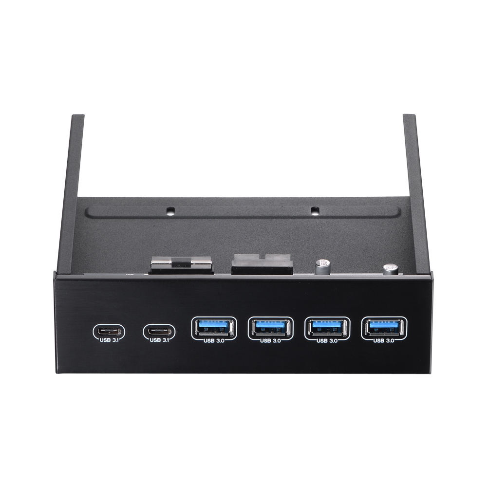 Hub chia cổng USB 3.0 Tốc độ cao 5Gbps 5,25 "Front Bay USB HUB 2 cổng USB 3.1 & 4 cổng USB