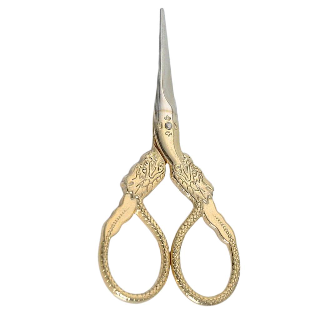 Vintage Dragon Pattern Sewing Scissors Trimming Dressmaking Shears Cross Stitch Stainless Steel Tailor Scissors for Sewing Embroidery Fabric