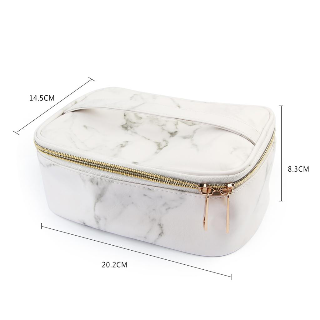 Travel PU Leather Makeup Cosmetic Storage Bag Multifunctional Toiletry Case Organizer