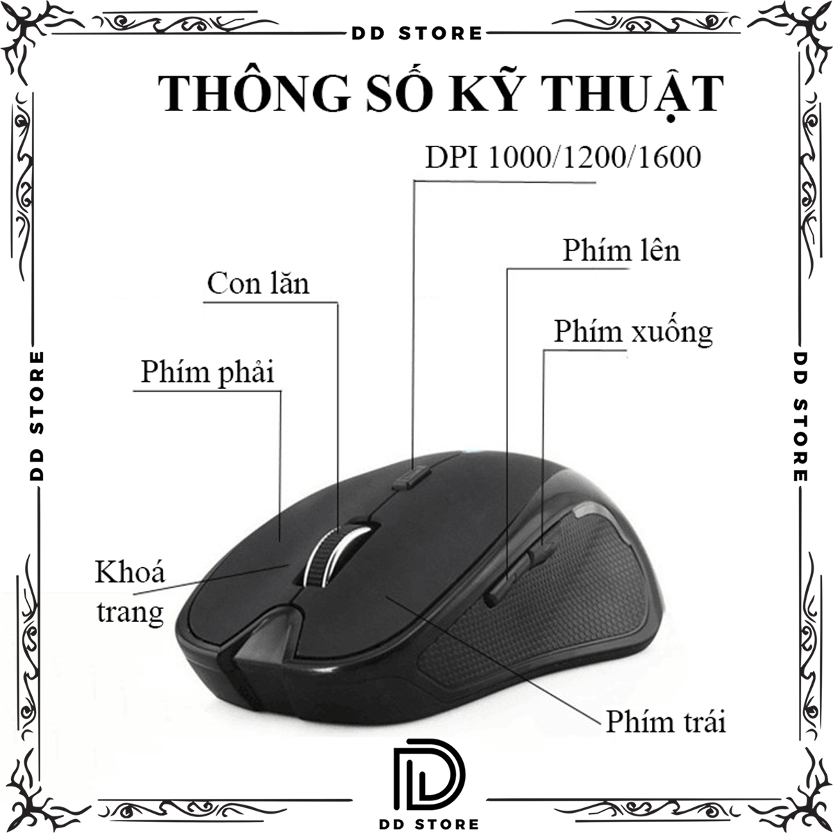 Chuột Không Dây Bluetooth KBM 118 kết nối 2 bằng tần Bluetooth 3.0 và USB 2.4 Ghz - Hàng Chính Hãng