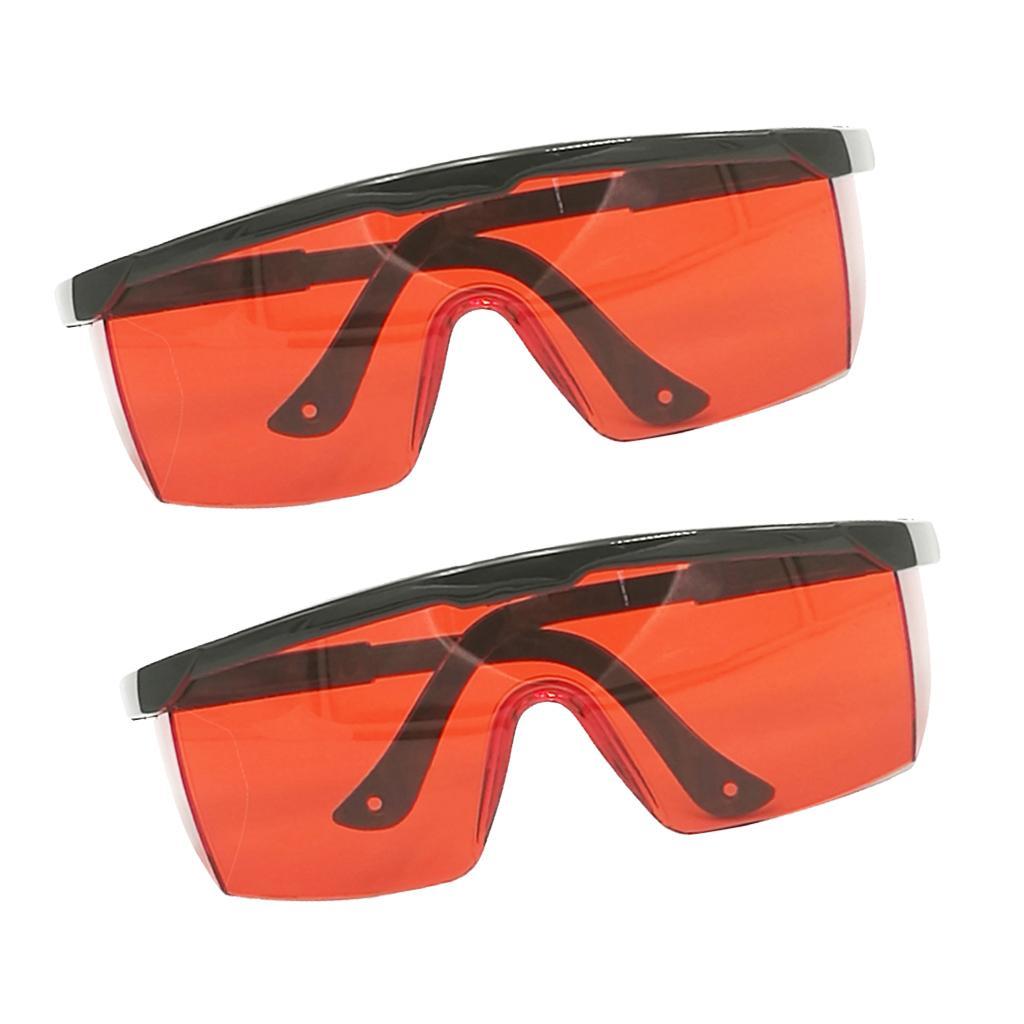 2x Work Anti-fog Clear Protective Safety Goggles Blue Light Blocking Glasses, Red, 15cm x 6.5cm / 5.9 x 2.56 Inch