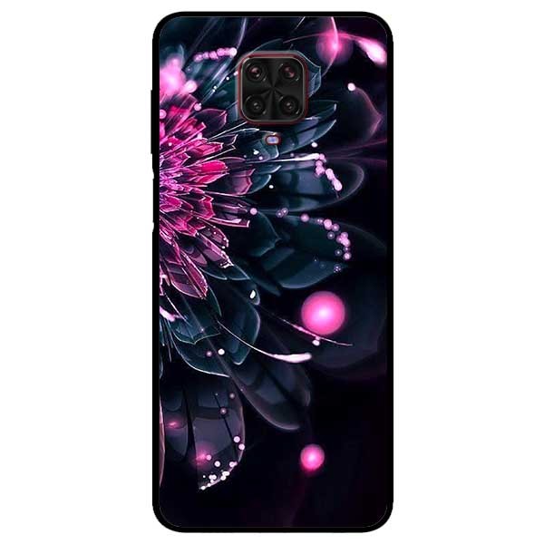 Ốp lưng dành cho Xiaomi Redmi Note 9s - Note 9 Pro - Note 9 Pro Max mẫu Mẫu Đơn Hồng Đen