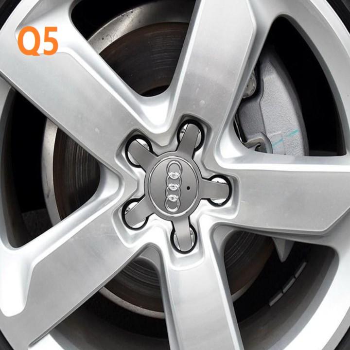Logo chụp mâm, lazang bánh xe Audi đường kính 135mm A6Q5135: Dùng cho các loại xe: A6 A6L A4 A4L A5 A7 S5 Q3 Q5 RS
