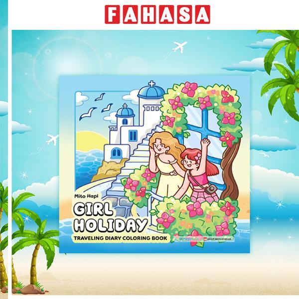 Sách - Girl Holiday - Traveling Diary Coloring Book