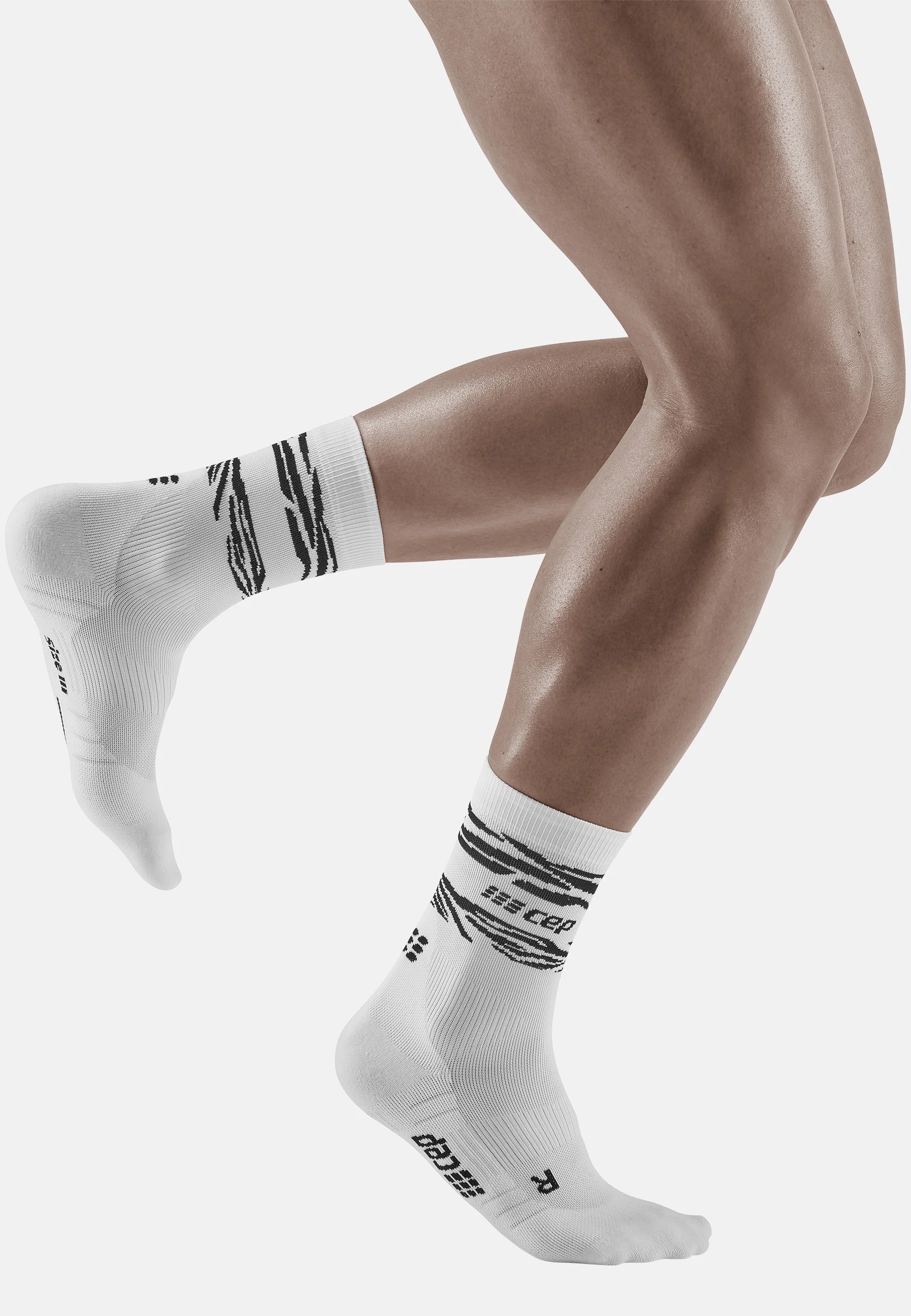 Tất Chạy Bộ Nữ CEP Animal Mid-Cut Socks White/Black - Trắng Đen - Size III