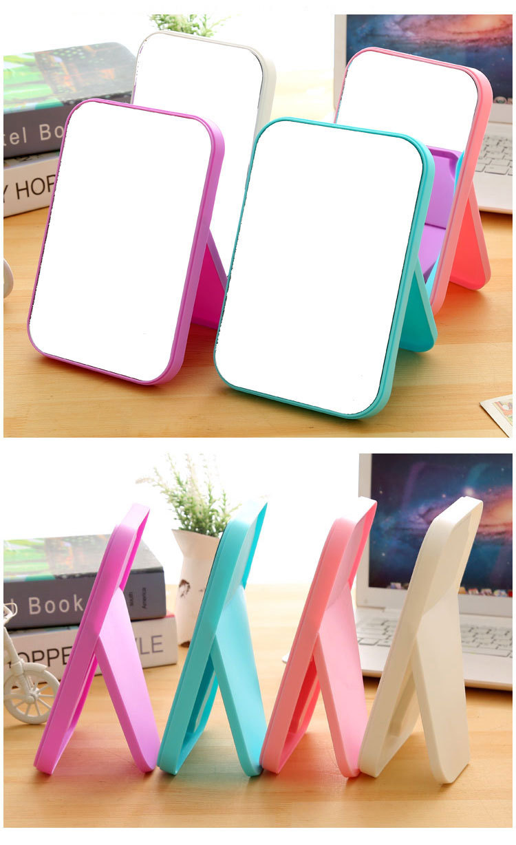 Gương Trang Điểm Gấp Gọn Hình Chữ Nhật Rõ Nét Gọn Nhẹ (14x20cm) Kiểu Dáng Sang Trọng, Đẹp Mắt Trang Trí Cho Góc Bàn Trang Điểm Thêm Phong Cách