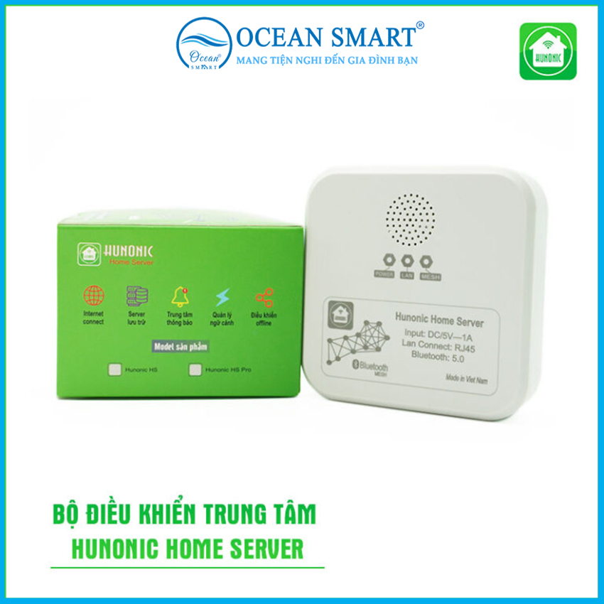 Bộ Điều Khiển Trung Tâm HUNONIC Home Server, Bộ Điều Khiển Công Tắc Bluetooth Mesh - HNHSV