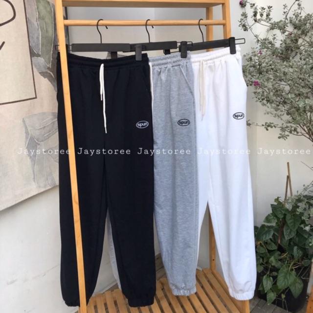 Quần thun jogger thêu chữ SPUN ️ Nam nữ unisex ️