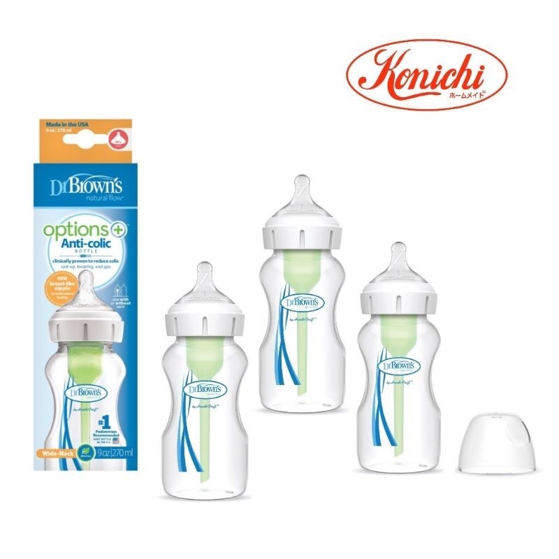 Bình sữa Dr.Brown's cổ rộng 270ml nhựa PP Options Plus