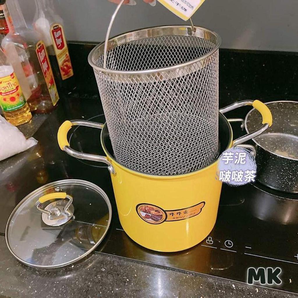 ,Nồi chiên ngập dầu mini hình vịt vàng có chống dính phù hợp với các bếp ga