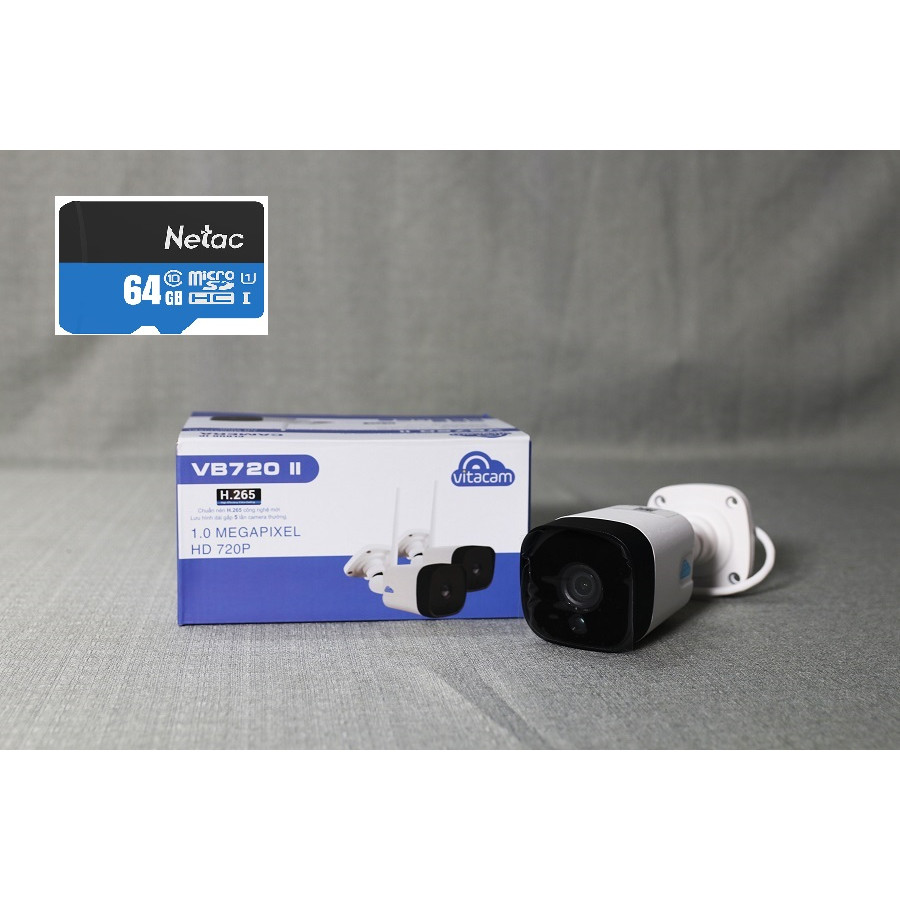 [TẶNG THẺ NHỚ NETAC 64G] CAMERA IP NGOÀI TRỜI VITACAM VB720II - ĐÀM THOẠI 2 CHIỀU - Hàng chính hãng