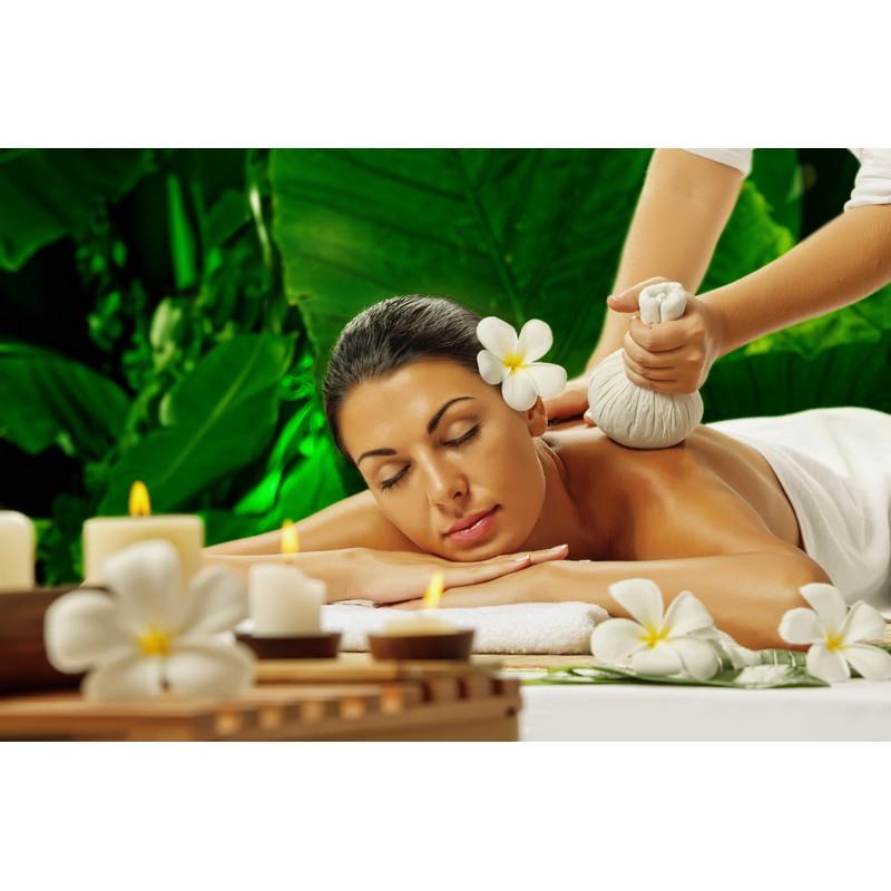 Tranh Spa 3D - tranh dán tường 3D trang trí quán spa - vải lụa kim tuyến