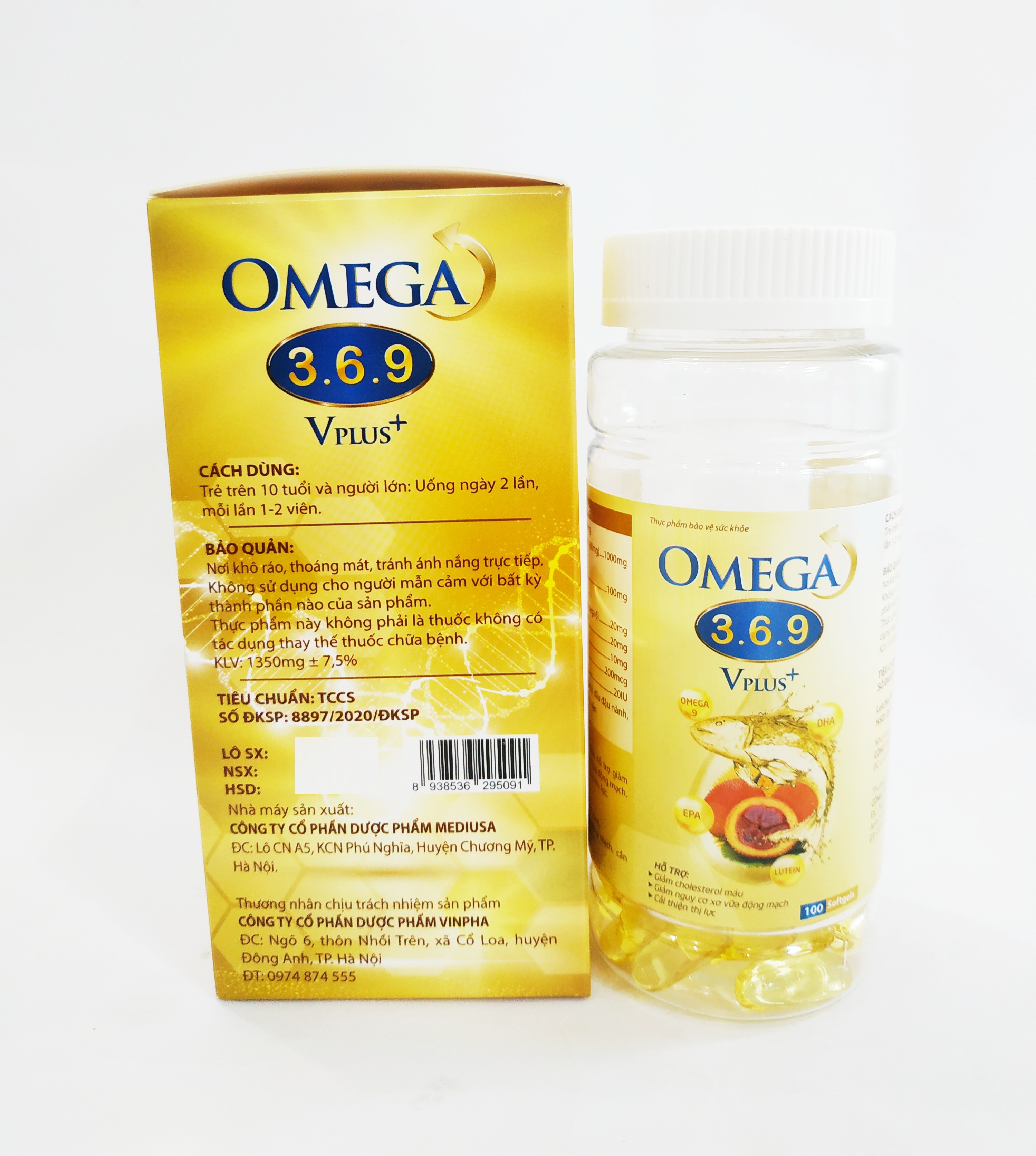 VIÊN UỐNG DẦU CÁ OMEGA 369 PLUS - GIÚP BỔ SUNG TINH CHẤT DẦU CÁ OMGA 3, DẦU GẤC, VITAMIN E, DẦU HOA ANH THẢO GIÚP SÁNG MẮT ĐẸP DA, TỐT CHO TIM MẠCH – LỌ 100 VIÊN