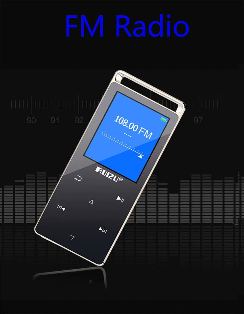 Ruizu D01 Bluetooth - Máy nghe nhạc MP3 Lossless thể thao HiFi Bộ Nhớ Trong 8GB - Hàng Chính Hãng