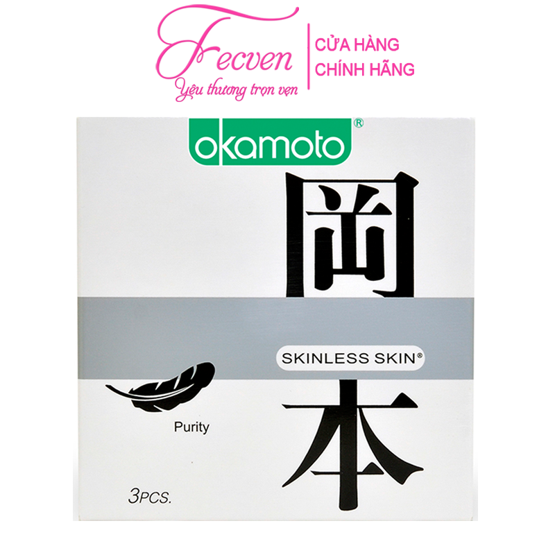 Bao Cao su Okamoto Skinless Skin Purity Không Mùi Hộp 3 Chiếc Nhật Bản