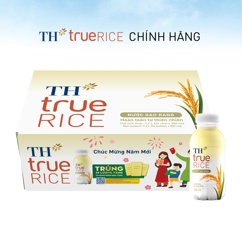 Thùng 24 chai nước gạo rang TH True Rice 300ml (300ml x 24)