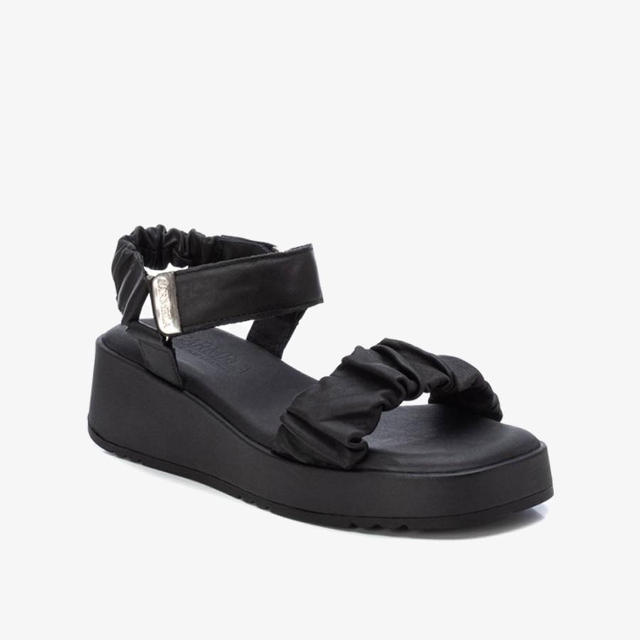 Hình ảnh Giày Đế Xuồng Nữ CARMELA Black Leather Ladies Sandals