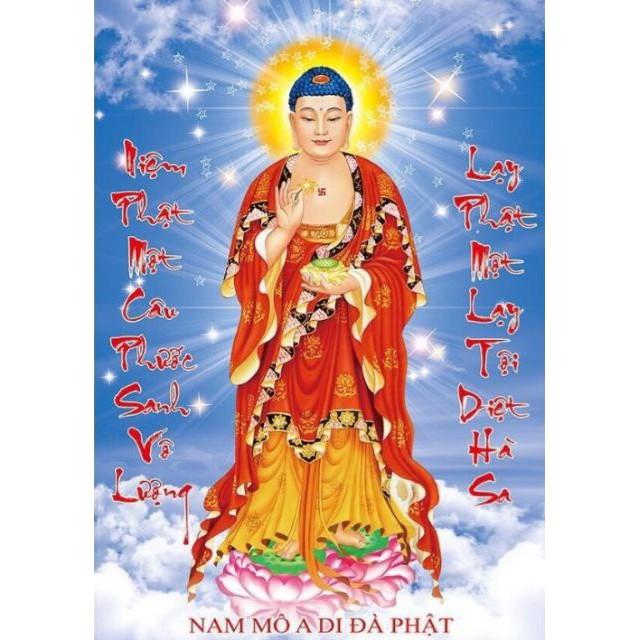 Tranh đá Phật A Di Đà LG1391 - kích thước: 50 * 72cm.