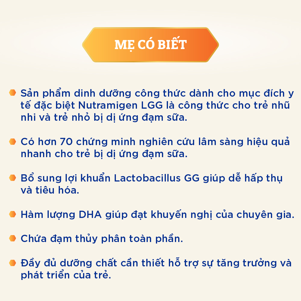 Sữa bột Nutramigen A+ LGG - Sữa cho trẻ dị ứng đạm sữa bò cho trẻ 0-12 tháng