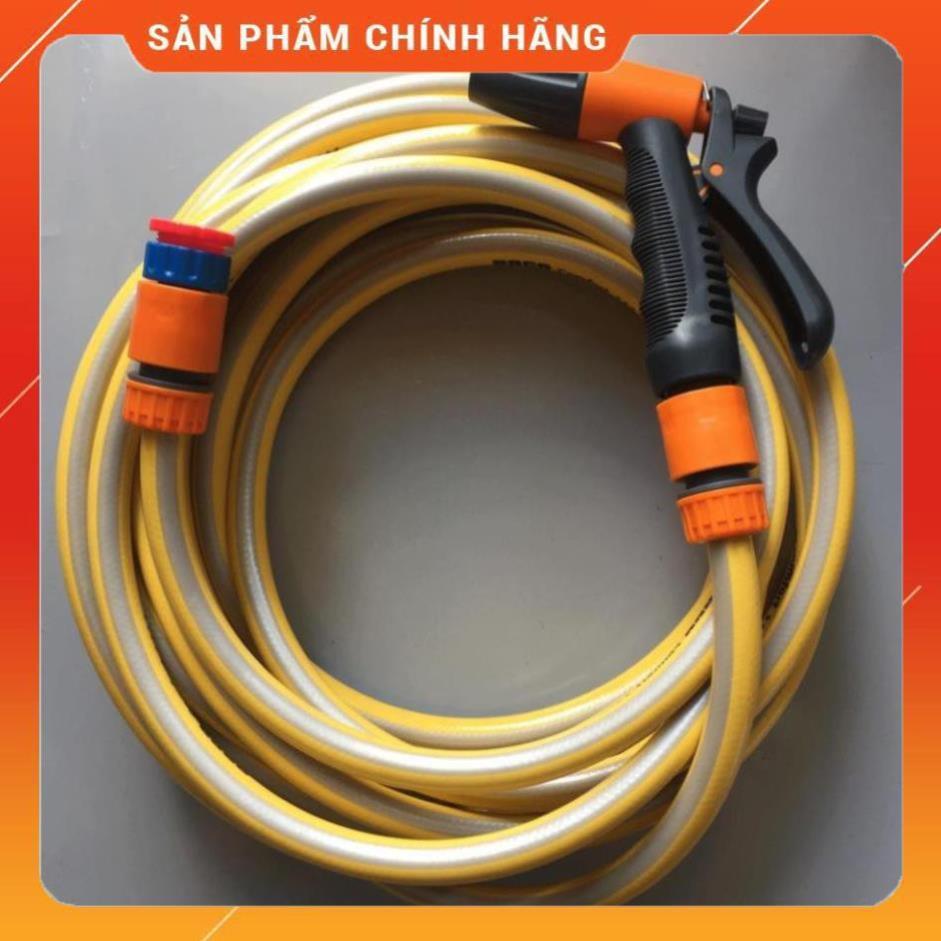 Vòi tưới cây rửa xe 6m-7m-8m tay bóp tùy chỉnh nhiều chế độ 319498622-1622-3 mầu cam