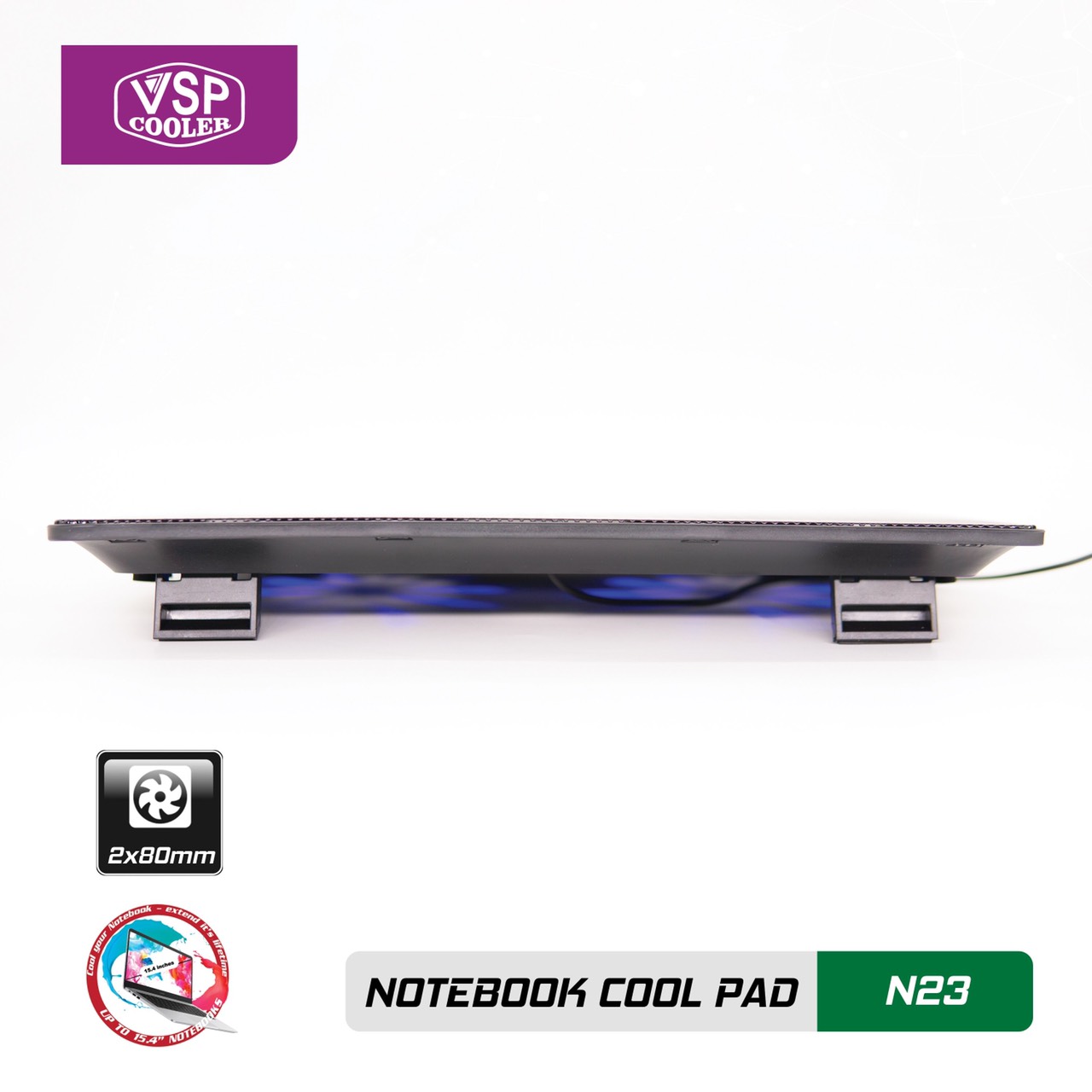 ĐẾ TẢN NHIỆT VSP COOLER N23 (2*Fan 8cm) - giao ngẫu nhiên - hàng nhập khẩu