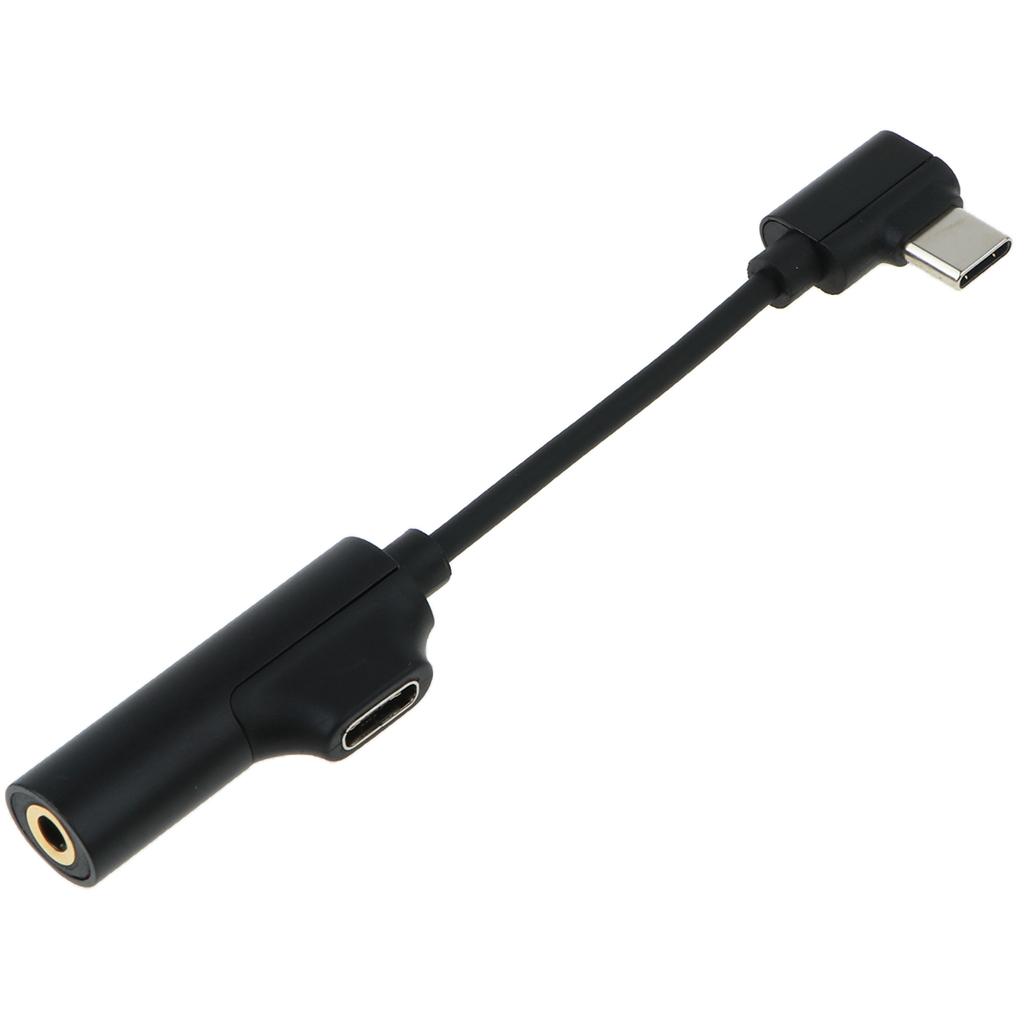 Audio and Charger Adaptor Headphone  Converter for Type-C Phones black