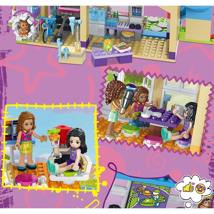 Đồ chơi lắp ráp kiểu lego Friends House Ngôi nhà tình bạn lego bé gái Model 3012 ( có sẵn với 868 chi tiết )