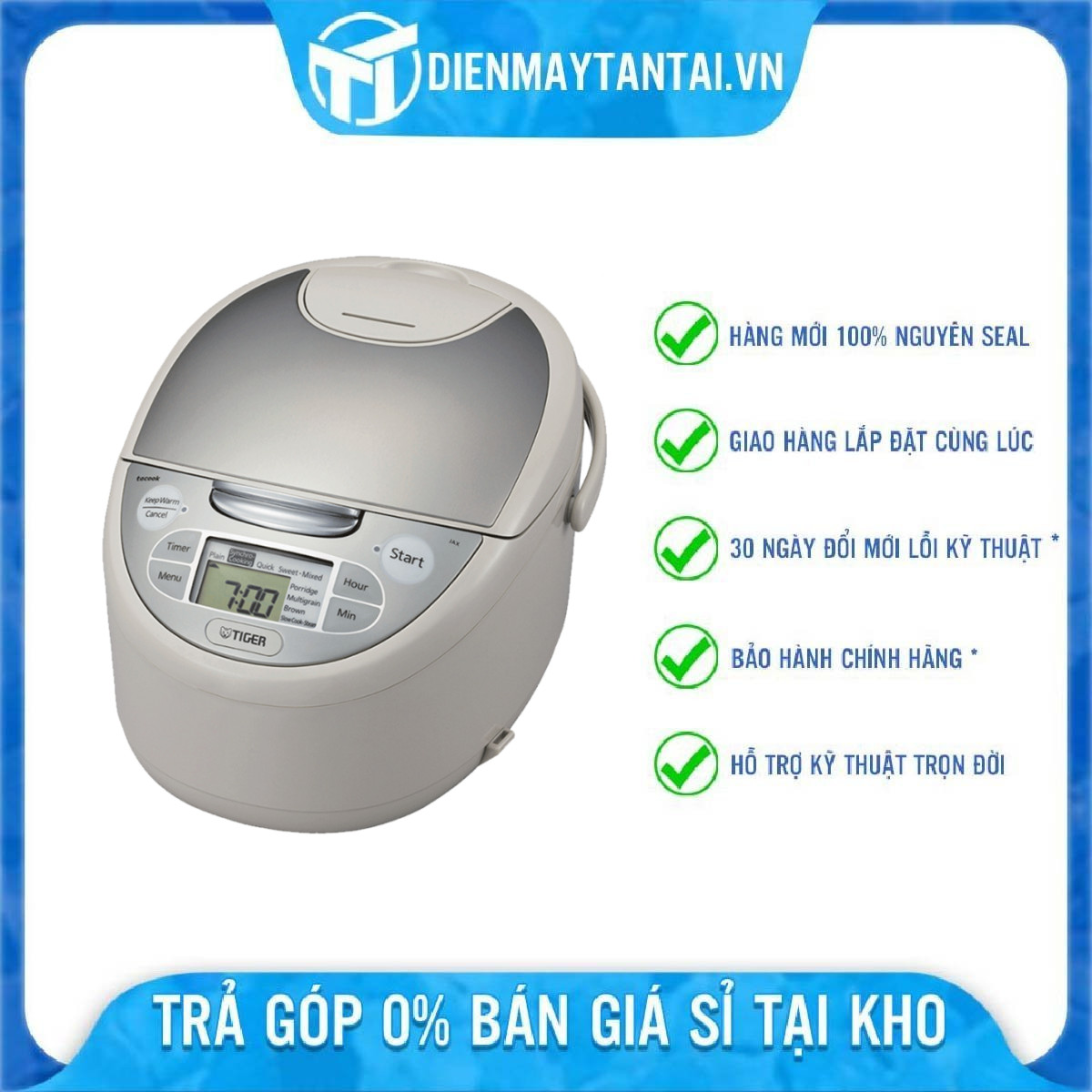 Nồi Cơm Điện Tử Tiger JAX-S10W - 1L - Hàng Chính Hãng