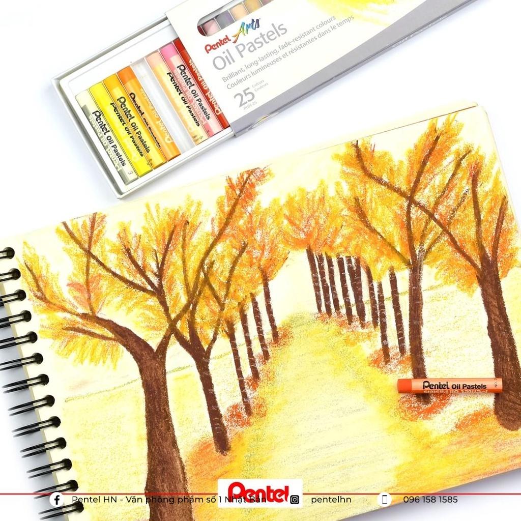 Sáp Màu Dầu Nhật Bản Pentel Oil Pastel PHN Bộ 12/16/25/36/50 Màu | Màu Sắc Tươi Sáng | An Toàn Không Độc Hại | Phấn Dầu