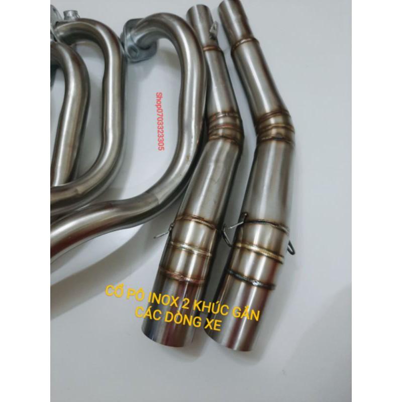 Cổ pô INOX 304 cổ pô 2 khúc gắn xe EXCITER, WINNER,RAIDER, SONIC và các dòng xe khác